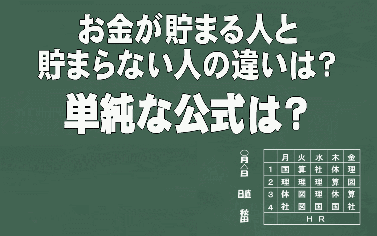 お金が貯まらない人の公式